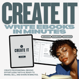 Create It™ App |  Write & Launch eBooks in Minutes + White Label