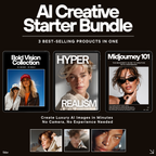 AI Creative Starter Bundle | Hyperrealism 101 + Midjourney 101 + Bold Vision Image Library + Motion Made Easy (Bonus)