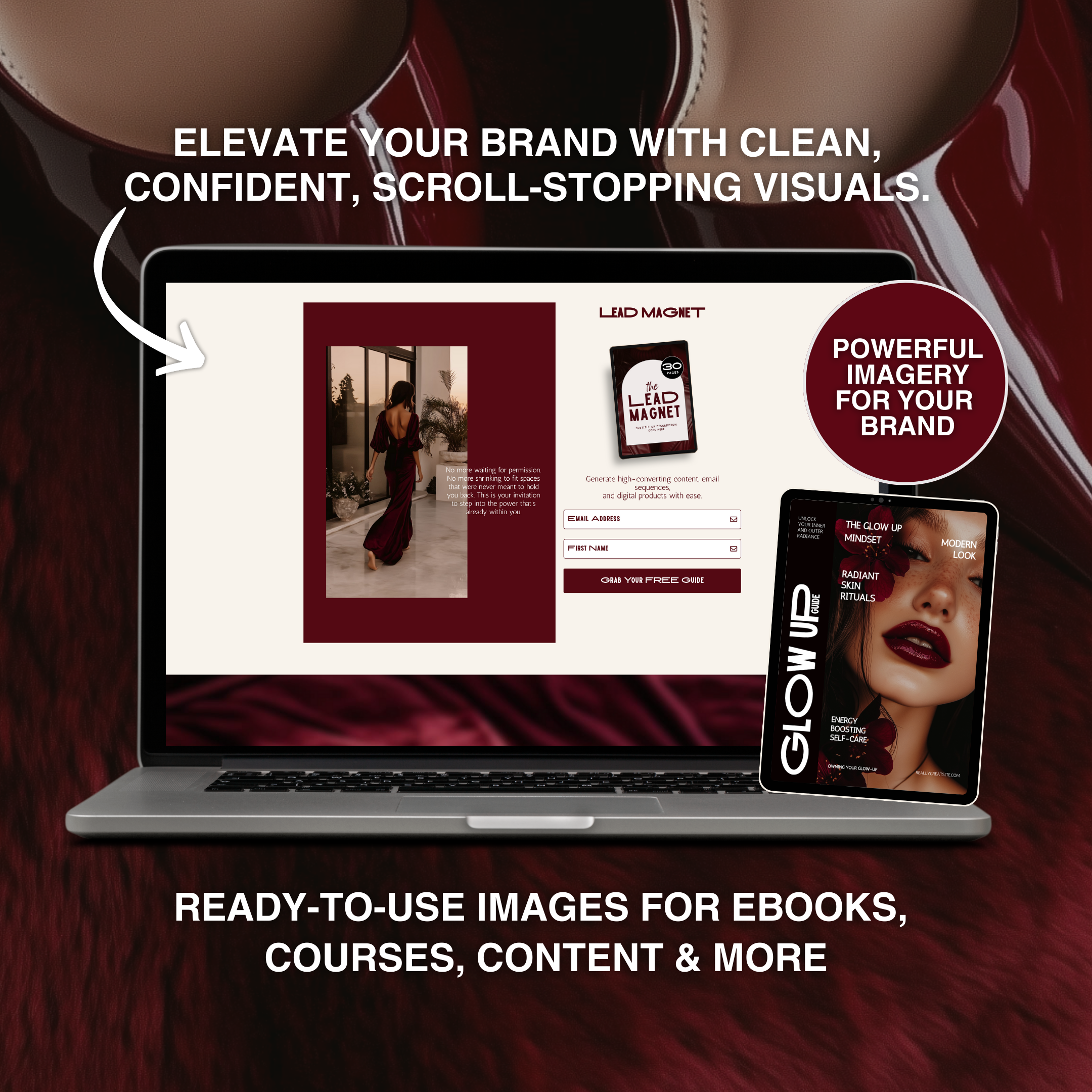 Cherry Bloom | Dark Red Luxe Aesthetic Image Pack