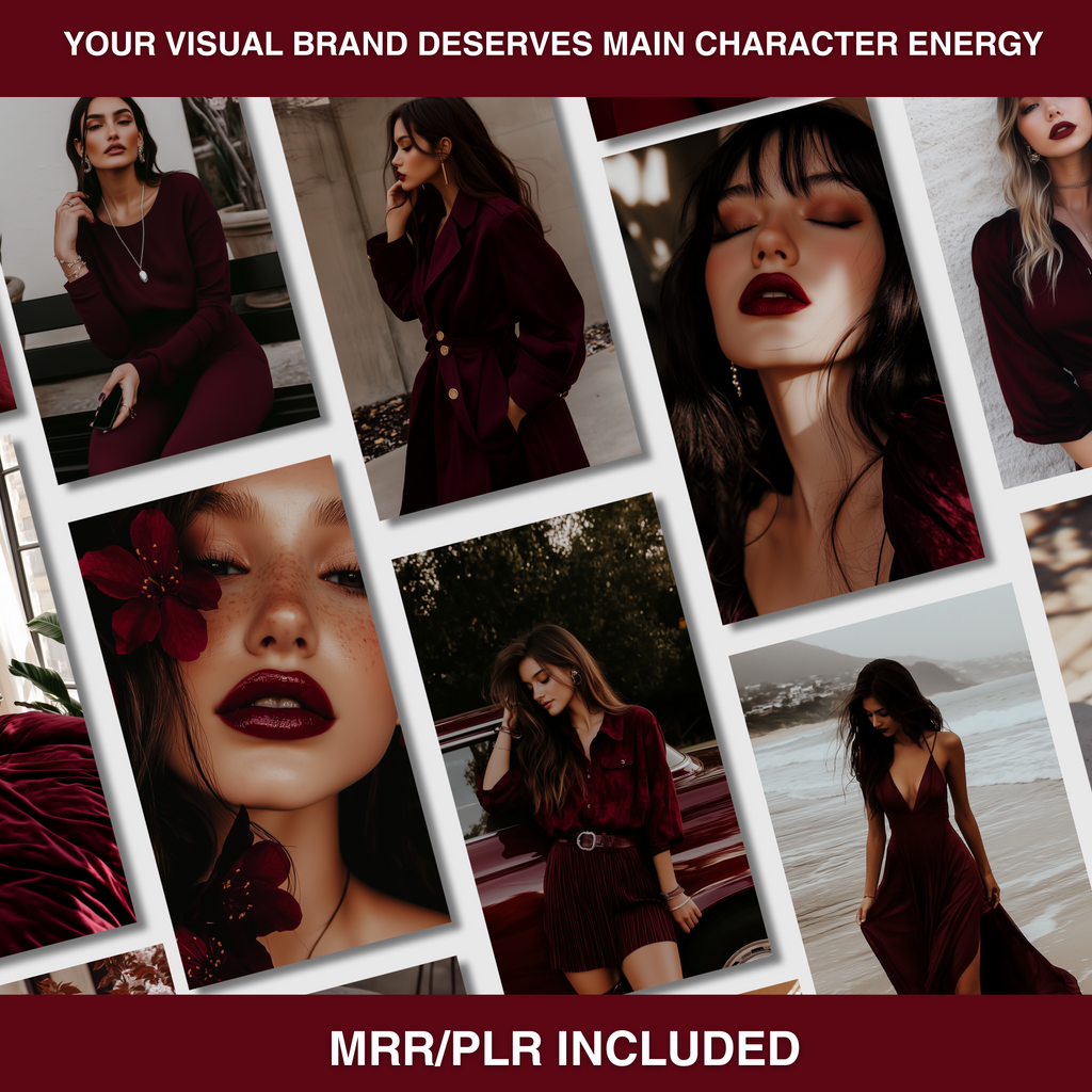 Cherry Bloom | Dark Red Luxe Aesthetic Image Pack