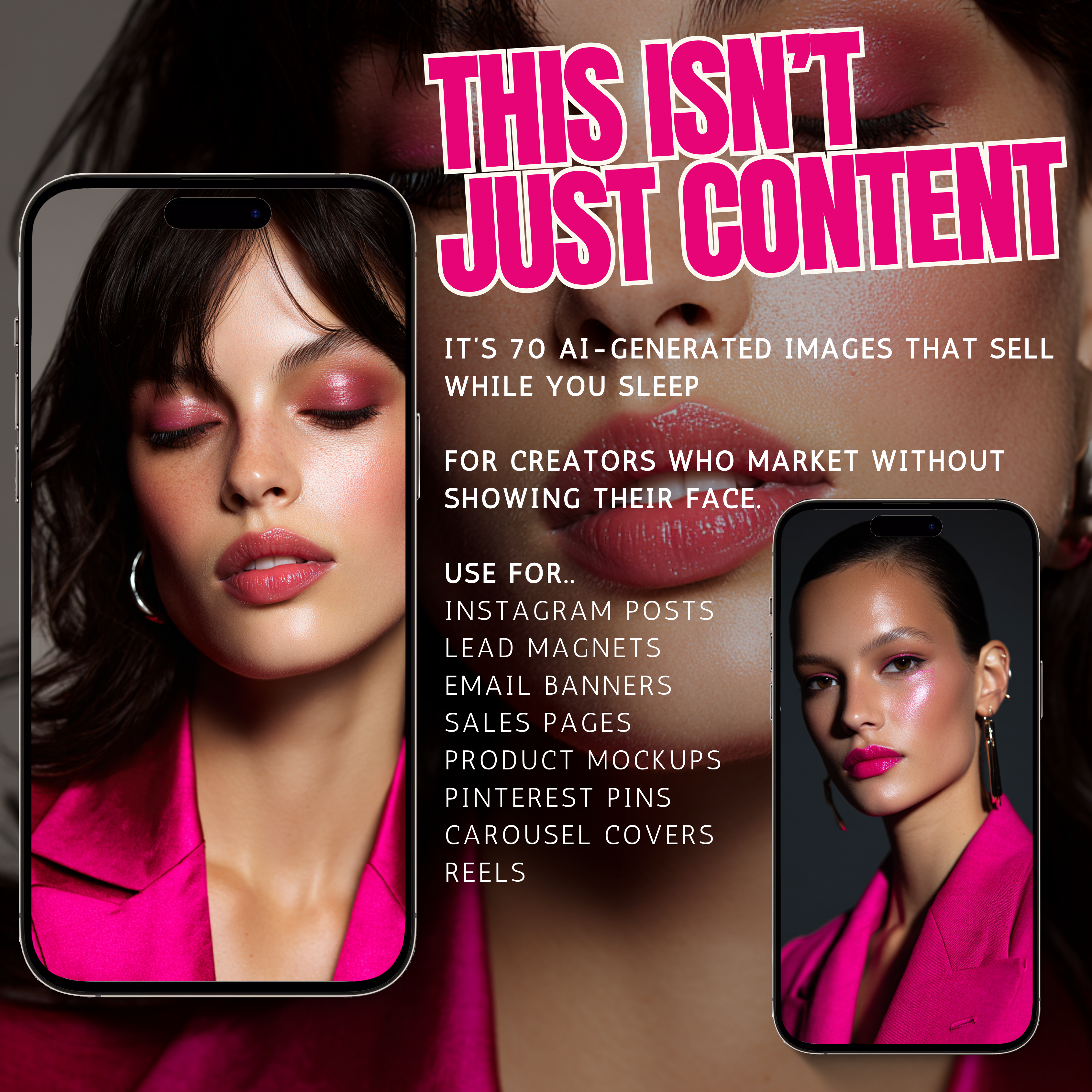 Glossed In Power | 70+ Scroll-Stopping Images for Faceless, Viral Content