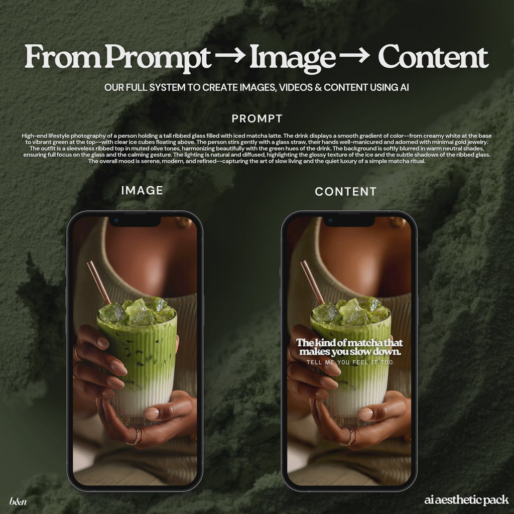 Matcha AI Aesthetic Pack Prompts, Images + Video Tutorial